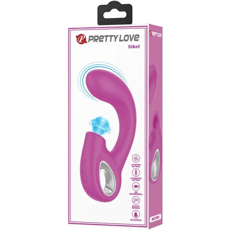 Vibromasseur silicone médical 10 vibrations 10 tapotements rechargeable USB violet
