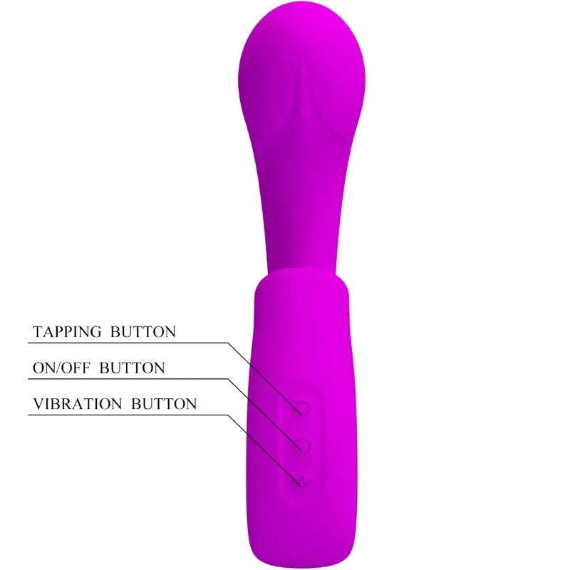 Vibromasseur silicone médical 10 vibrations 10 tapotements rechargeable USB violet