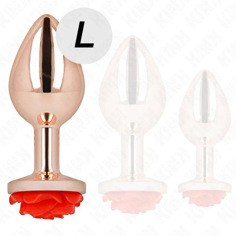 plug anal métal or rose rose rouge débutant luxe sécurité élégant