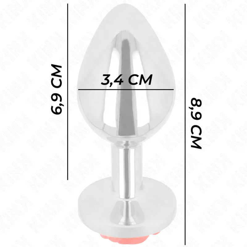 Plug anal métallique rose rouge élégant débutants connaisseurs acier inoxydable hypoallergénique