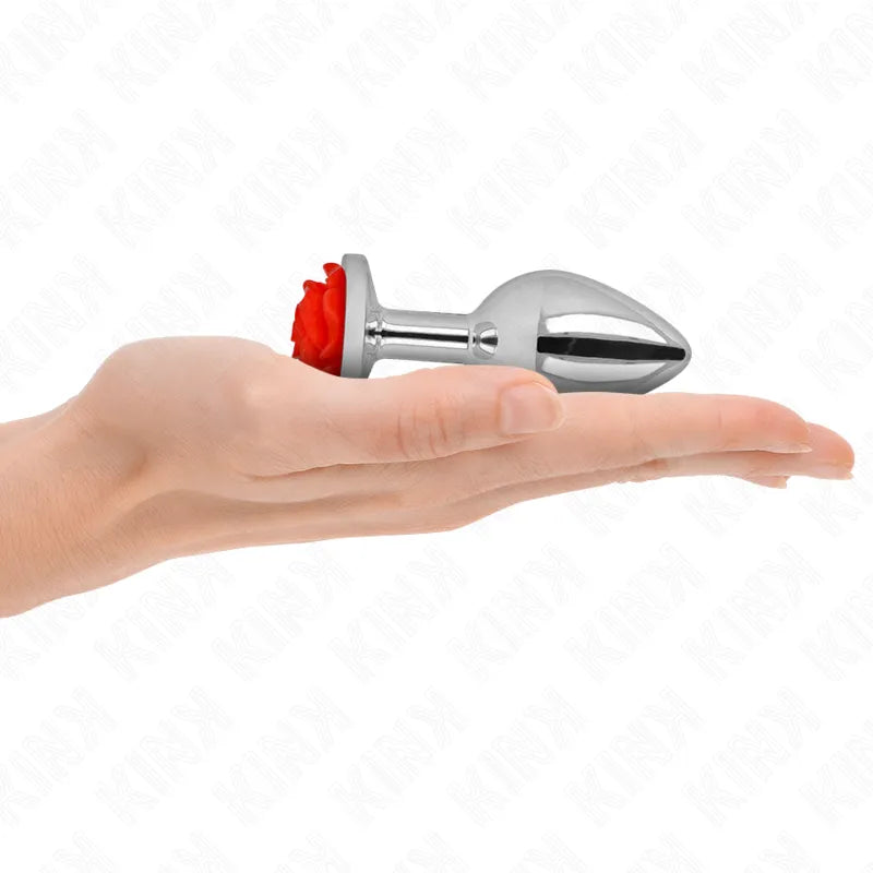 Plug anal métallique rose rouge élégant débutants connaisseurs acier inoxydable hypoallergénique