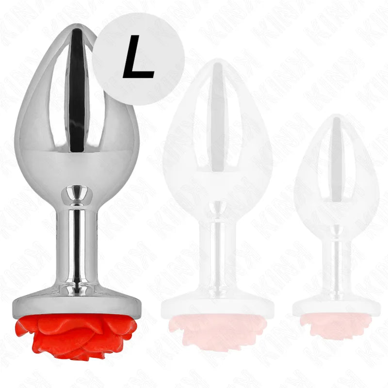 Plug anal métallique rose rouge élégant débutants connaisseurs acier inoxydable hypoallergénique