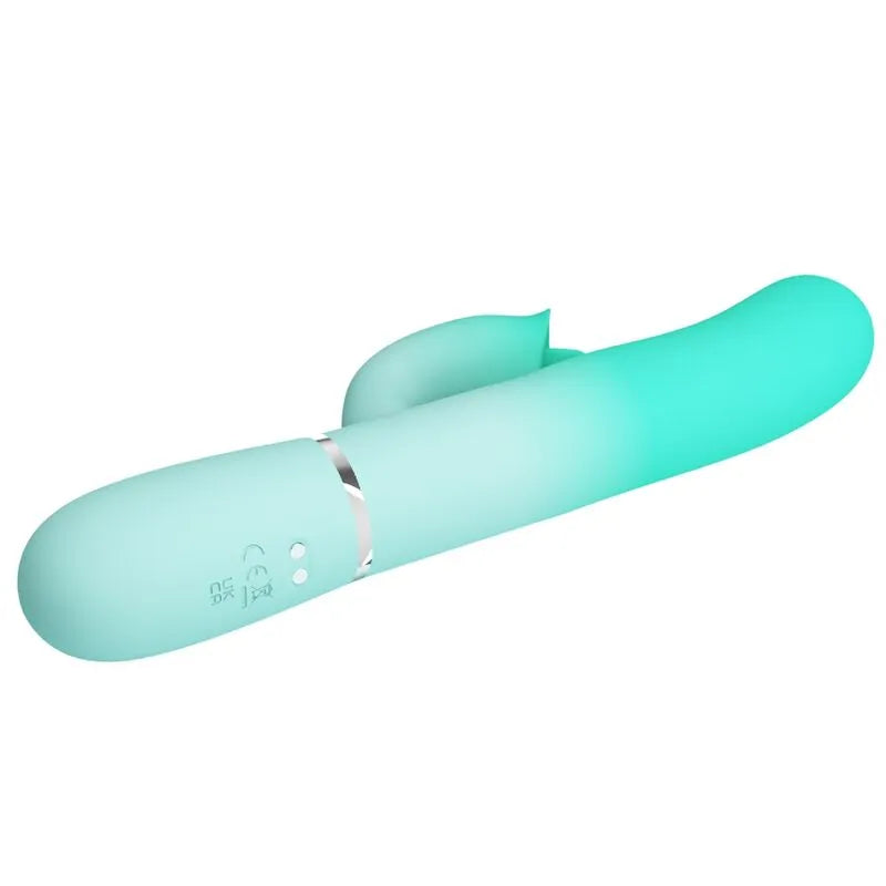 Vibromasseur waterproof silicone vert aqua multi-fonction USB orgasme intense