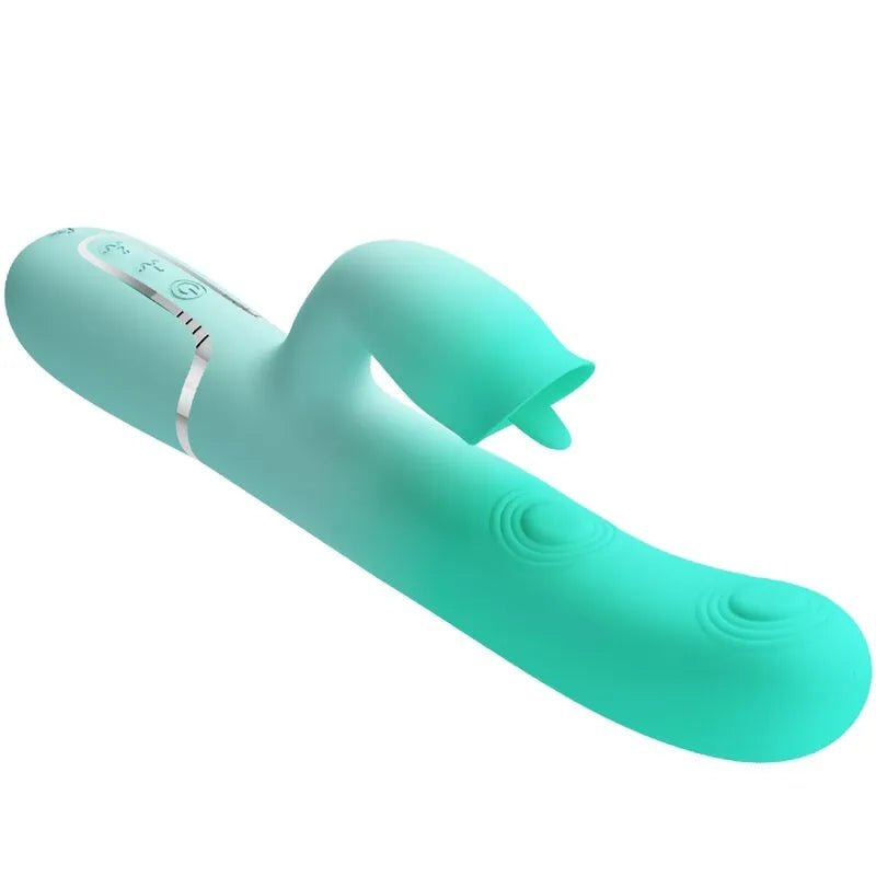 Vibromasseur waterproof silicone vert aqua multi-fonction USB orgasme intense