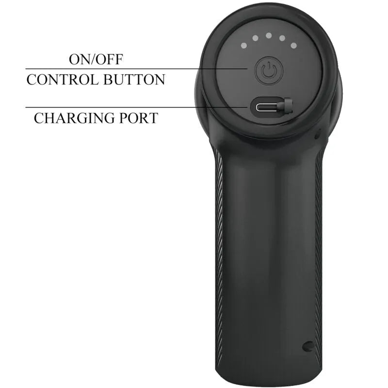 pistolet massage super puissant silicone 5 réglages noir USB Type-C