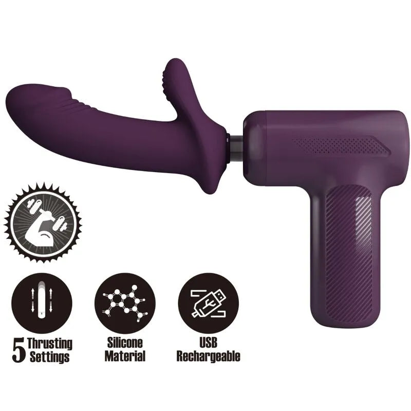 pistolet massage puissant silicone violet 5 réglages poussée Pretty Love