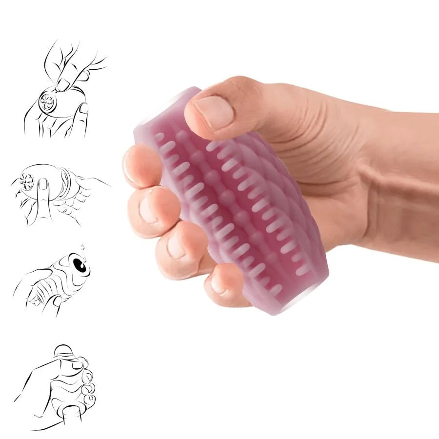 masturbateur homme compact étanche double entrée TPR texture interne stimulante voyage douche baignoire portable discret lavable doux durable adhérence sensation