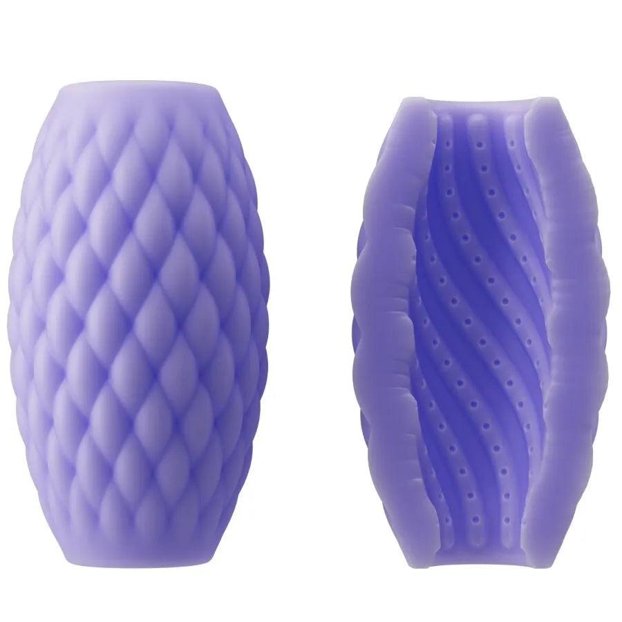 masturbateur homme compact étanche double entrée texture adhérente élastomère thermoplastique souple durable discret nomade nettoyage hygiénique stimulation intense
