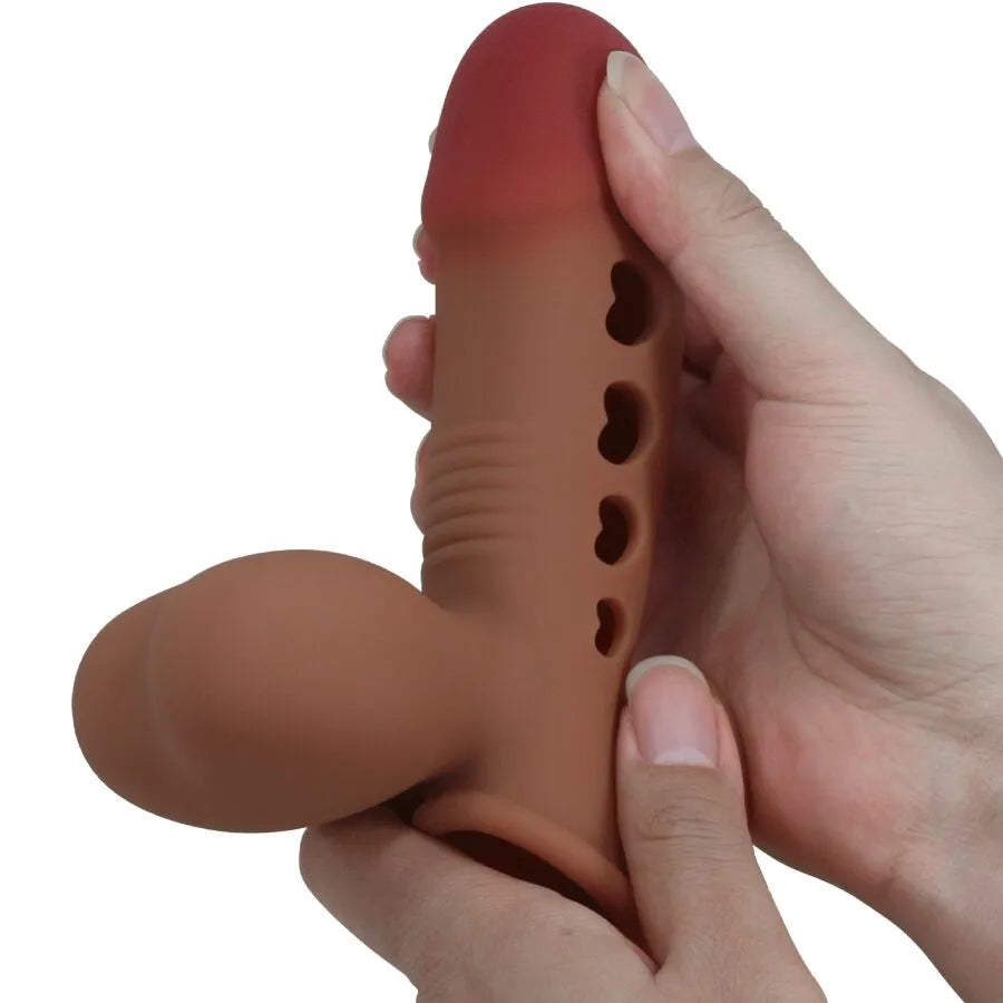 manchon pénien gonflable silicone étanche prolongation éjaculation contrôle sangle testicules airbag stimulation épaisseur universel confortable discret réglable réutilisable