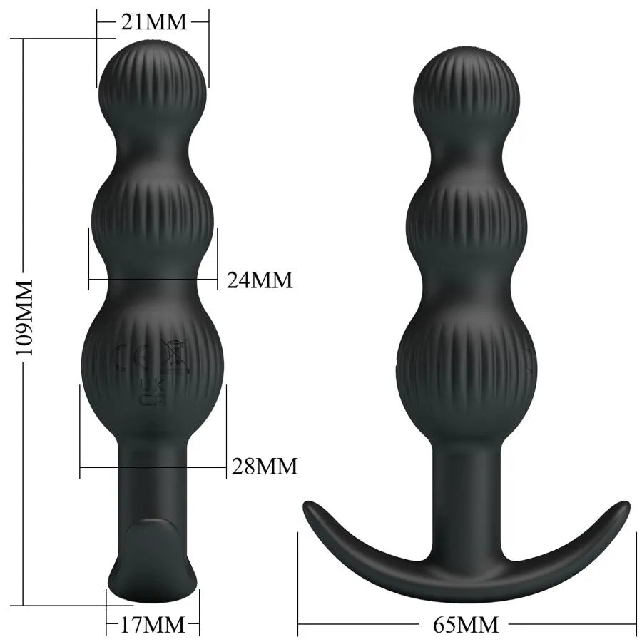 jouet anal silicone doux sûr corporel flexible perlé progressif vibrations multiples silencieux dix modes rechargeable étanche