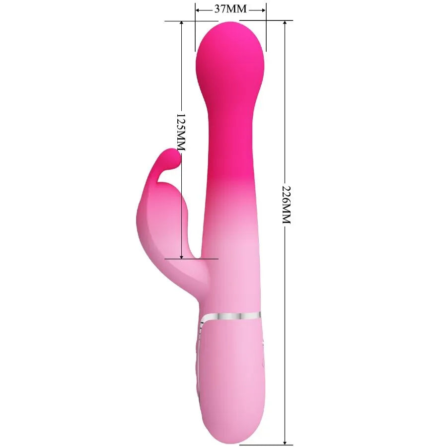 vibromasseur silicone rechargeable double moteur 7 fonctions rose lapin multifonction