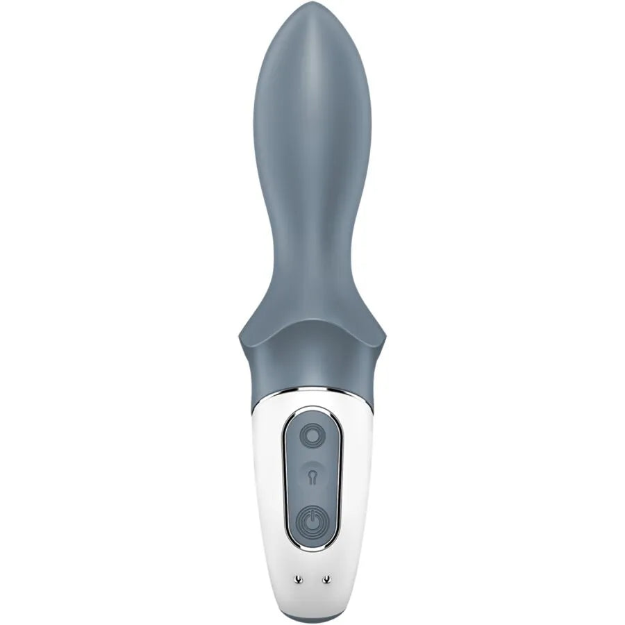 vibromasseur anal gonflable silicone rechargeable 12 vibrations gris pour utilisateurs expérimentés