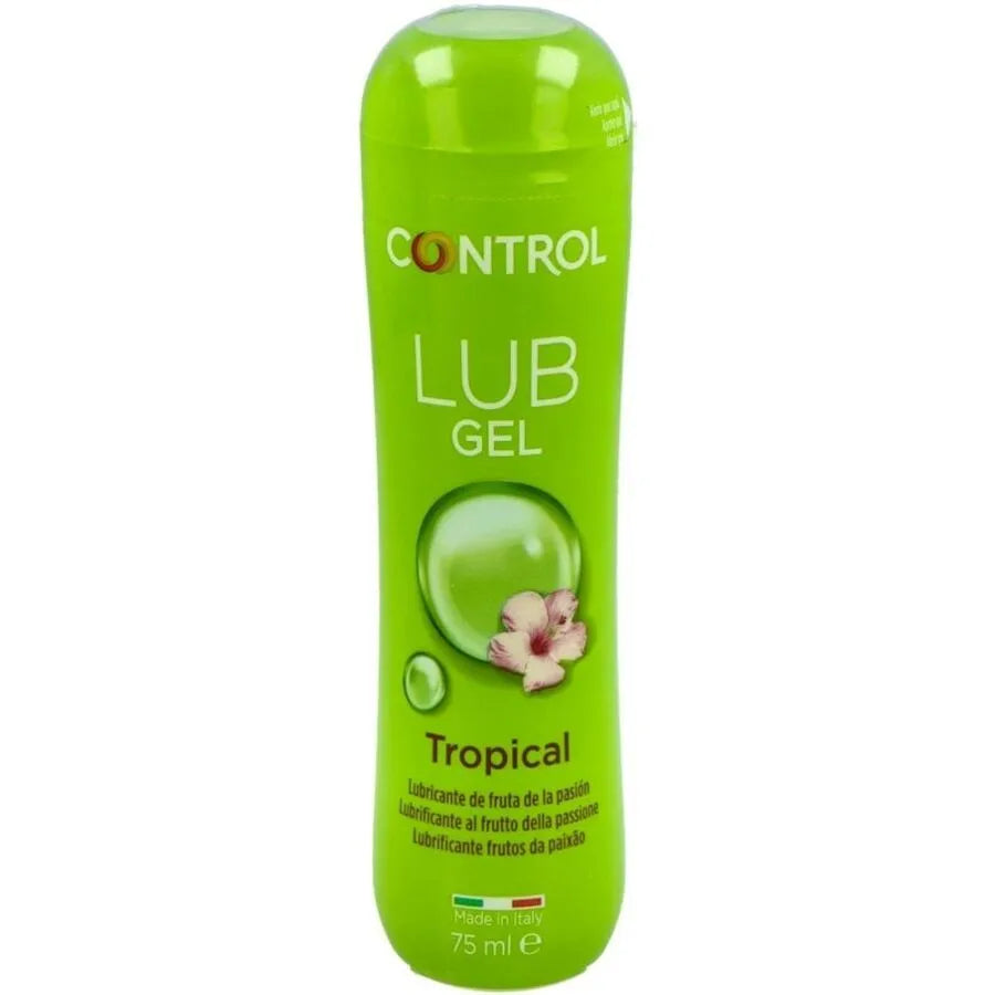 Control Gel Lubrifiant Eau Tropical Hydratant Intime Sécheresse Vaginale 75ml Sans Parabènes Hypoallergénique Compatible Préservatif Non Gras Rince Facile