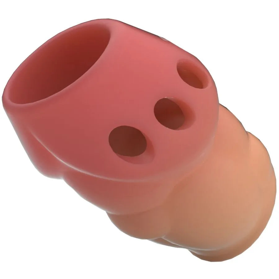 manchon pénien TPR rose étanche retard éjaculation entraînement puissance prolongation endurance confort extensible soyeux maintien sécurisé aquatique discret compact portable