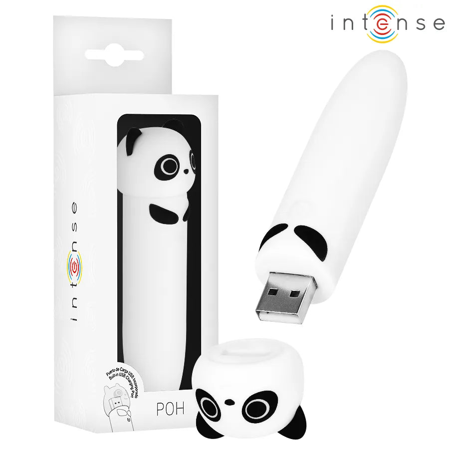 bullet vibrant panda silicone médical étanche rechargeable USB 8 modes vibrations