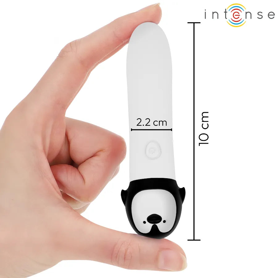Vibromasseur puissant silicone pingouin compact étanche rechargeable USB 8 modes