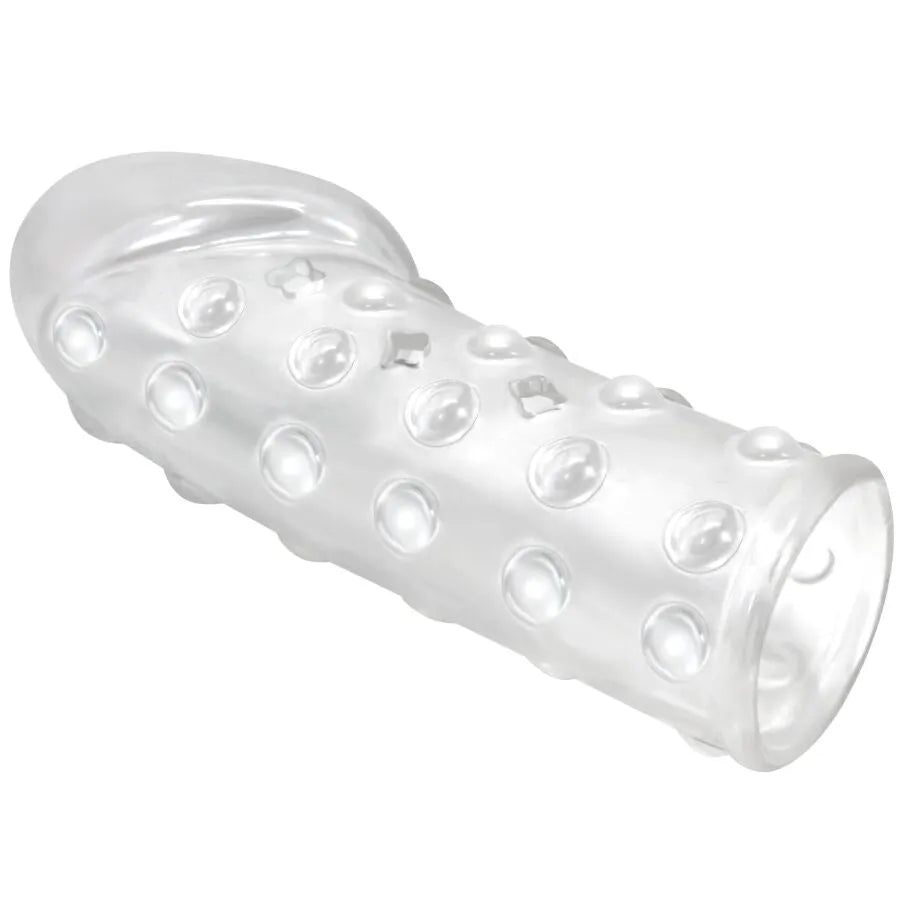 manchon pénis extensible TPE doux durable transparent discret étanche ajustable confortable renforçant retardateur réutilisable hypoallergénique universel entraînement