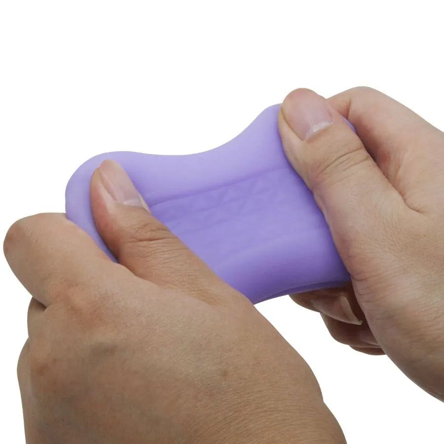 masturbateur homme TPE étanche violet double entrée texturé palpeurs doux extensible compact discret sensoriel stimulation intense