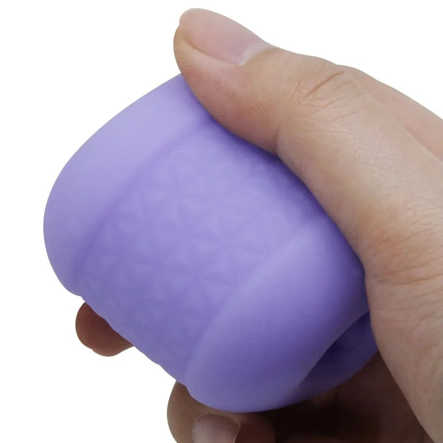 masturbateur homme TPE étanche violet double entrée texturé palpeurs doux extensible compact discret sensoriel stimulation intense