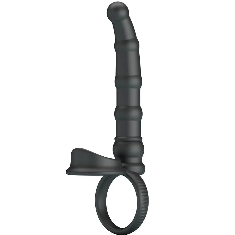 anneau pénien vibrant silicone double pénétration dix vibrations prolongeant éjaculation moteur puissant ergonomique confortable discret noir