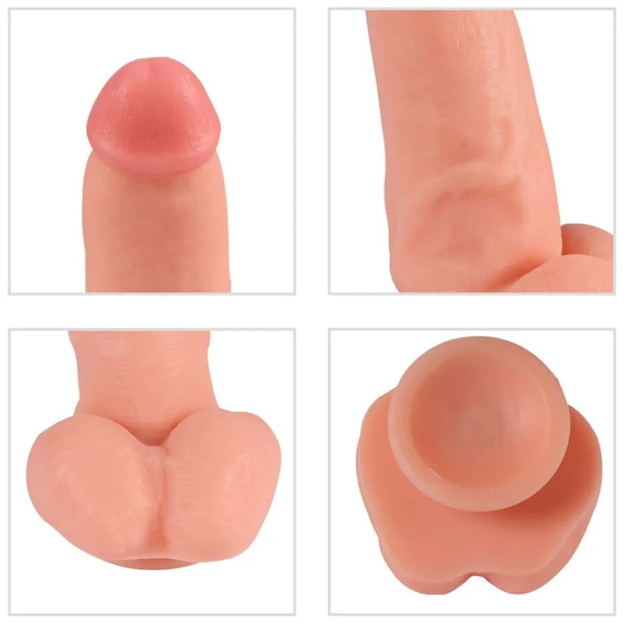 Gode vibrant réaliste en silicone médical, couleur chair, ventouse, télécommande, stimulation intense, étanche.