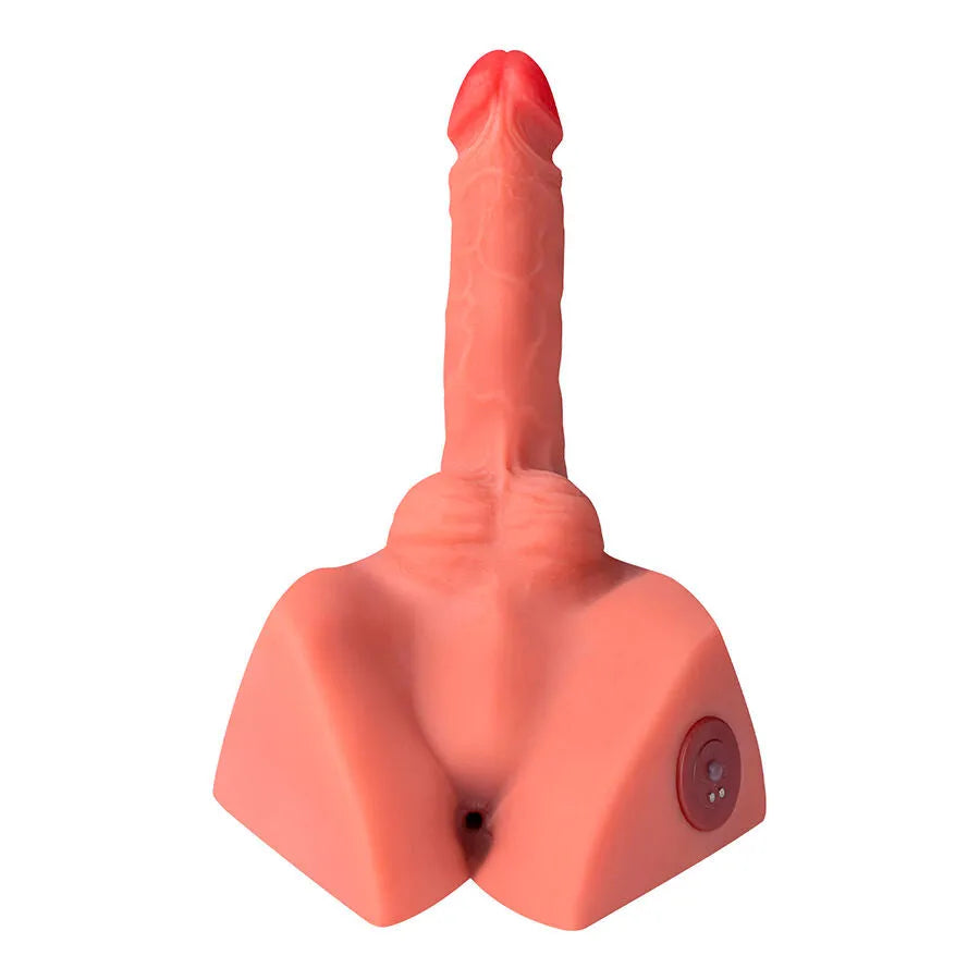 masturbateur gode réaliste silicone TPE double stimulation poussée automatique anale frontale télécommande rechargeable silencieux hypoallergénique anatomique
