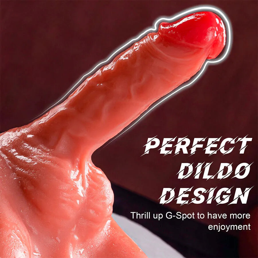 masturbateur gode réaliste silicone TPE double stimulation poussée automatique anale frontale télécommande rechargeable silencieux hypoallergénique anatomique