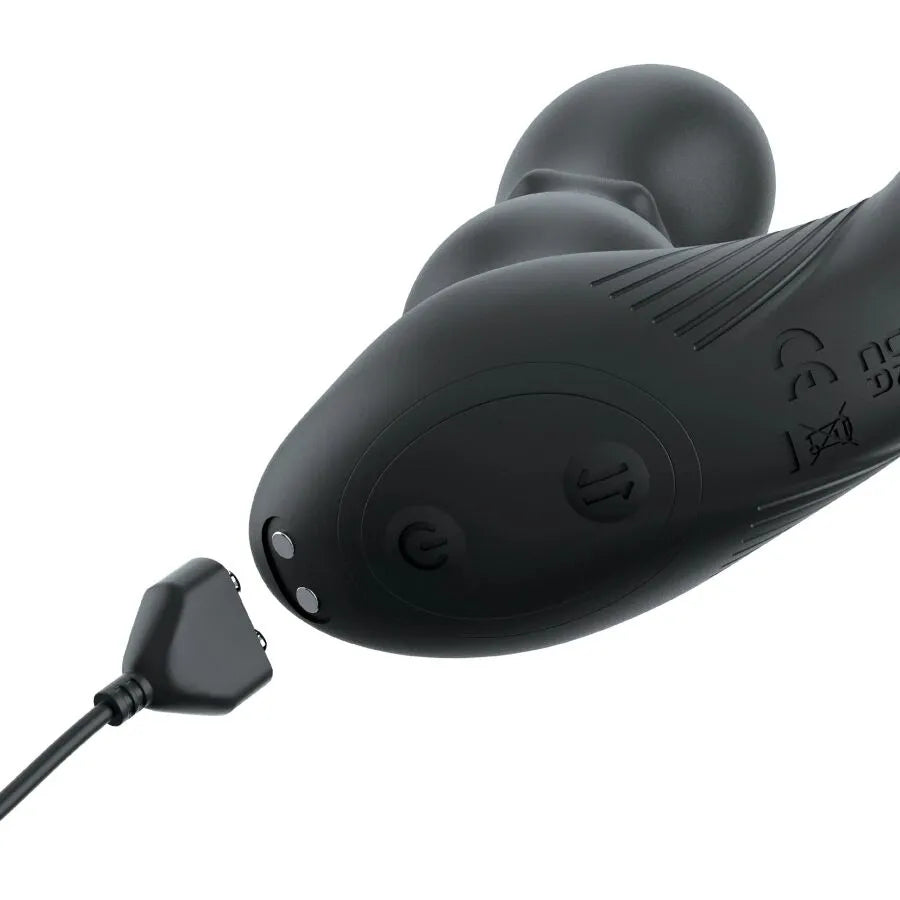 Anneau anal vibrant noir en silicone, design ergonomique avec perles, télécommande rechargeable, stimulation périnée prost...