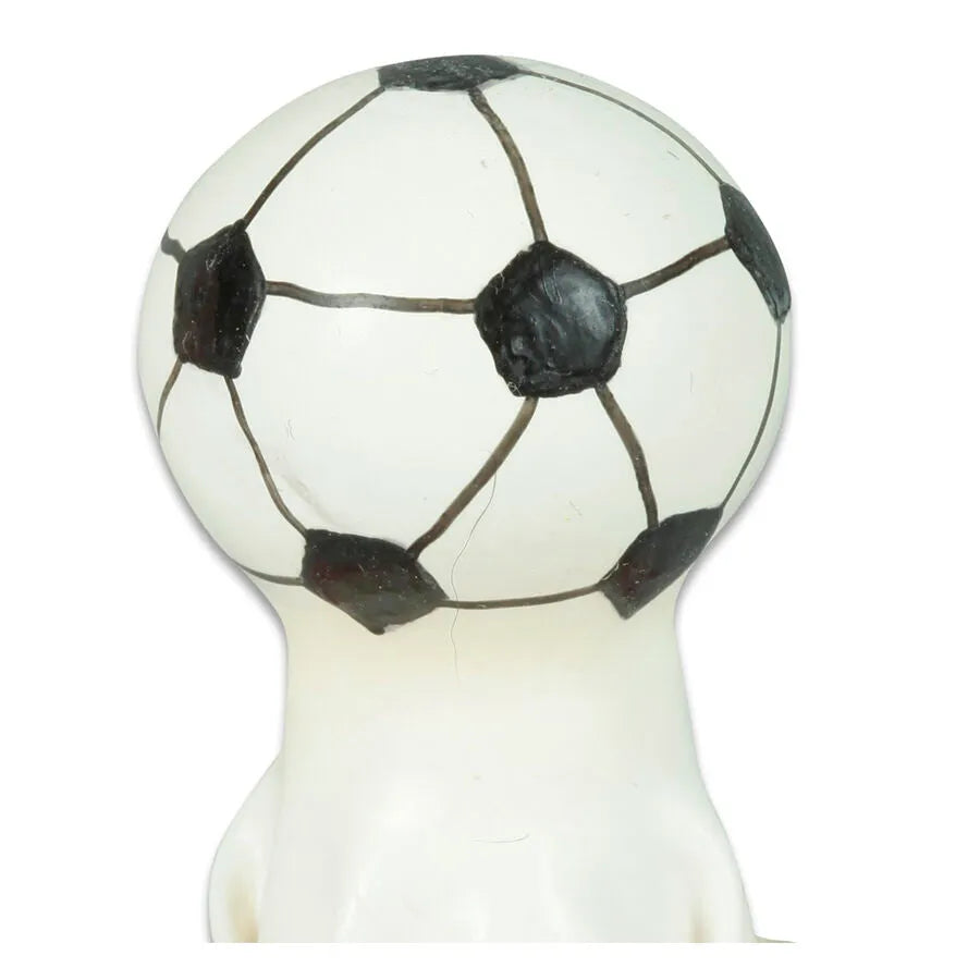 Préservatif fantaisie peint à la main, motif ballon de football noir et blanc, style bohème, unique et artisanal.
