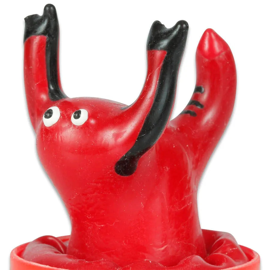 Préservatif fantaisie rouge scorpion peint à la main, design unique et bohème, style Amsterdam, sextoy artistique.