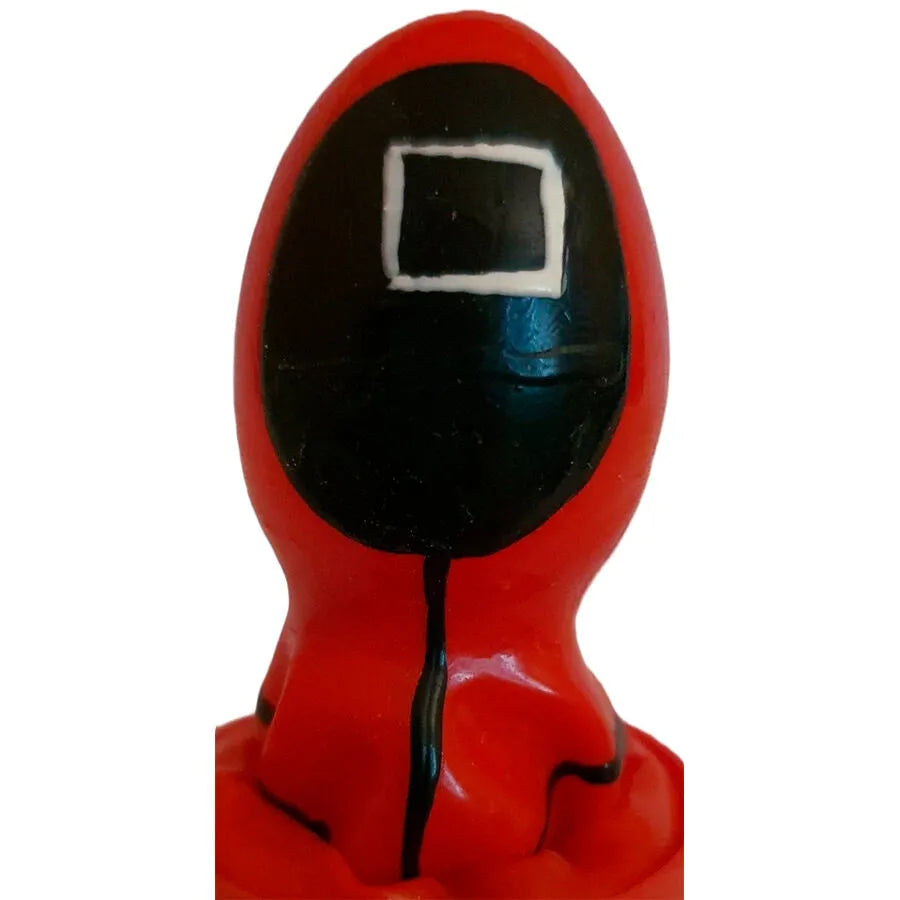 Préservatif fantaisie carré peint main, rouge et noir, style bohème Amsterdam, sextoy unique et artistique.