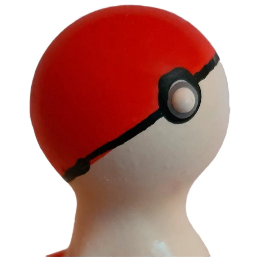 Préservatif fantaisie peint à la main, motif Pokeball rouge et blanc, style bohème unique, cadeau érotique artisanal.