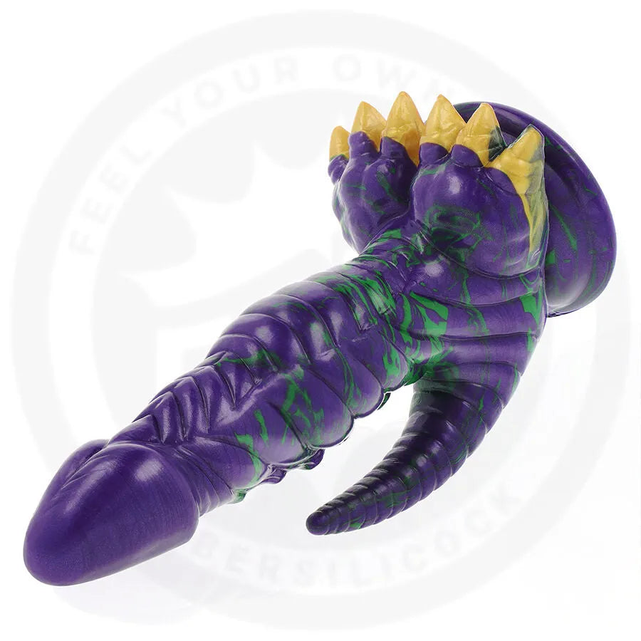 Godemichet violet et vert Epic Crocotta Mystic Aurora, design élégant, silicone médical, 185 mm, plaisir intense.