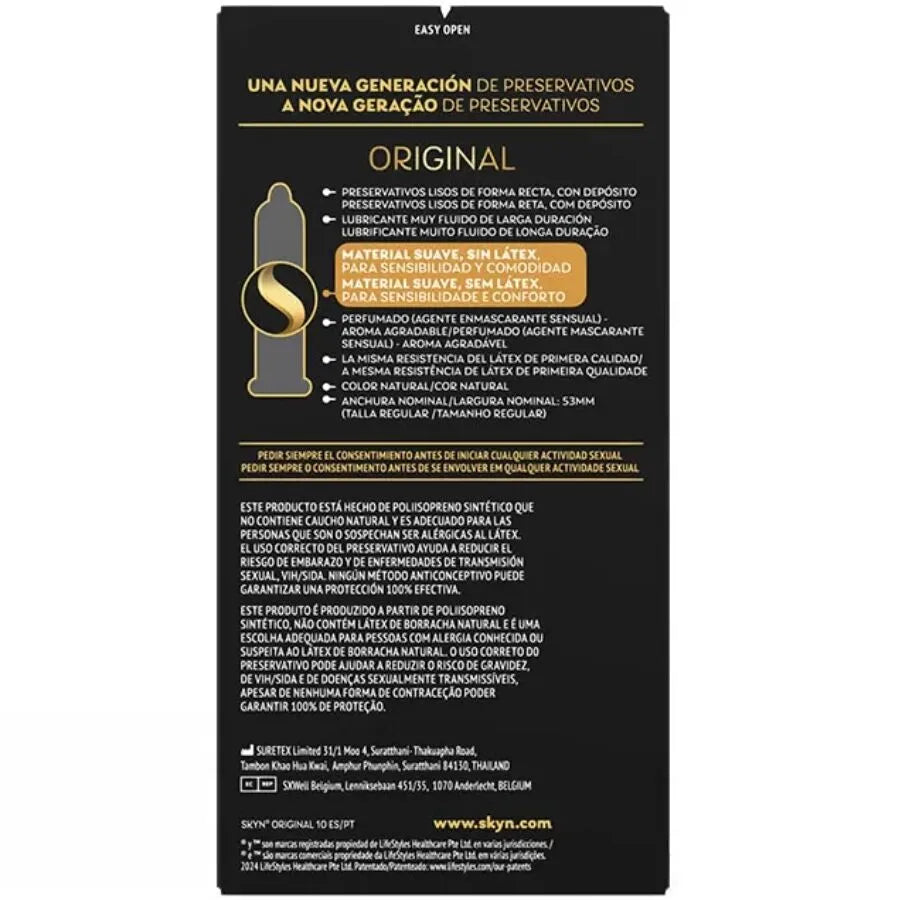 Préservatif sans latex sensation peau à peau confort optimal SKYN Original