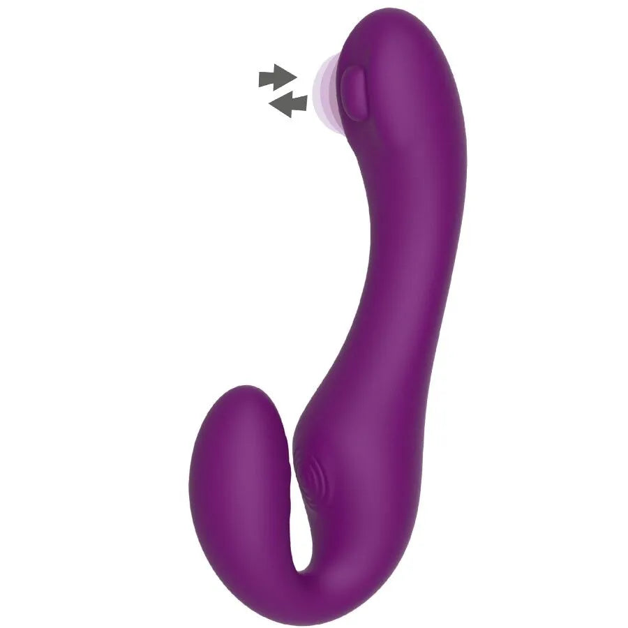 Vibromasseur pulsé sans bretelles silicone télécommande couples plaisir ultime violet
