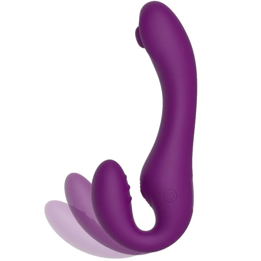 Vibromasseur pulsé sans bretelles silicone télécommande couples plaisir ultime violet