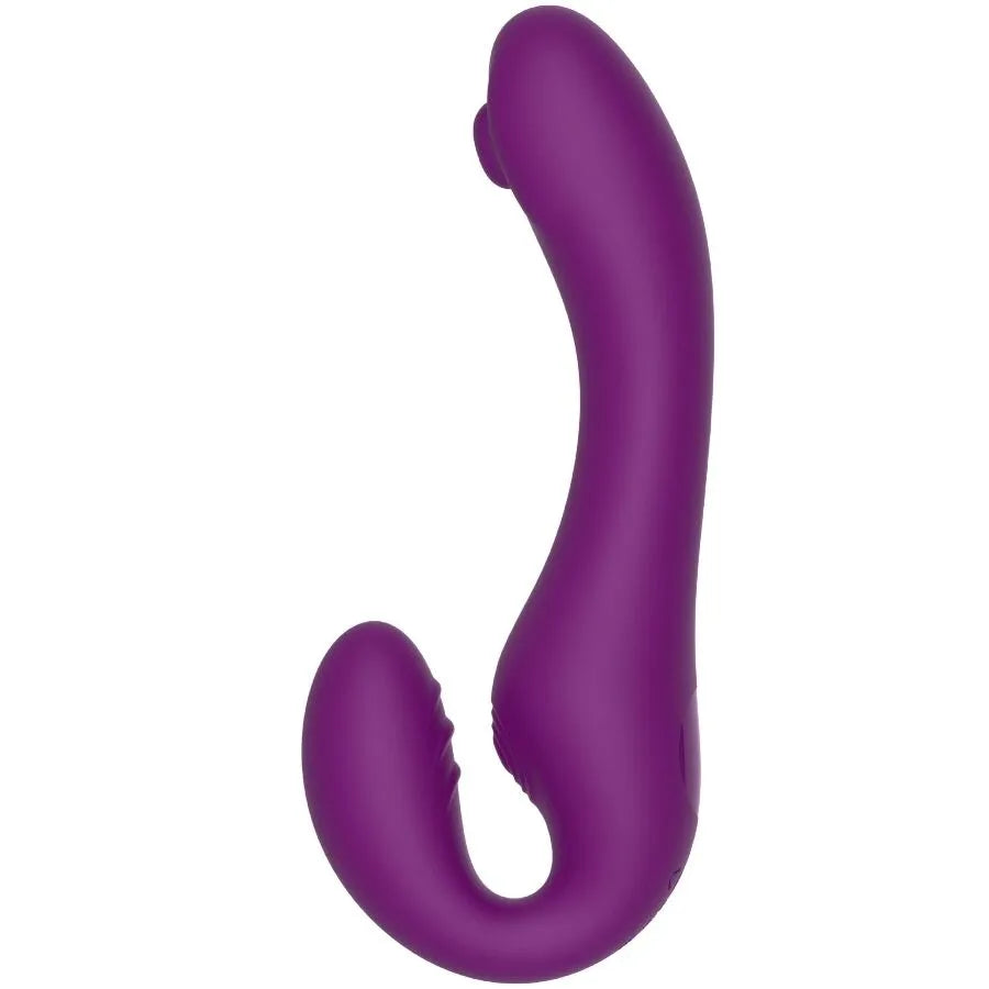 Vibromasseur pulsé sans bretelles silicone télécommande couples plaisir ultime violet