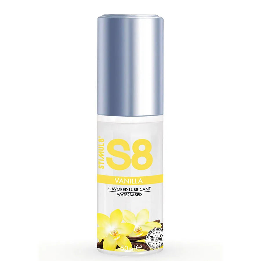 lubrifiant aromatisé vanille gourmand onctueux soyeux hydratant base eau sans paraben phtalates gluten compatible préservatifs sextoys testé hypoallergénique 125ml