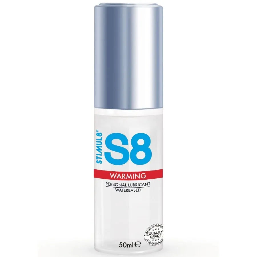 Lubrifiant chauffant premium S8 base eau sans parabènes 50ml compatible préservatifs hypoallergénique inodore texture naturelle portable discret stimulant sensuel