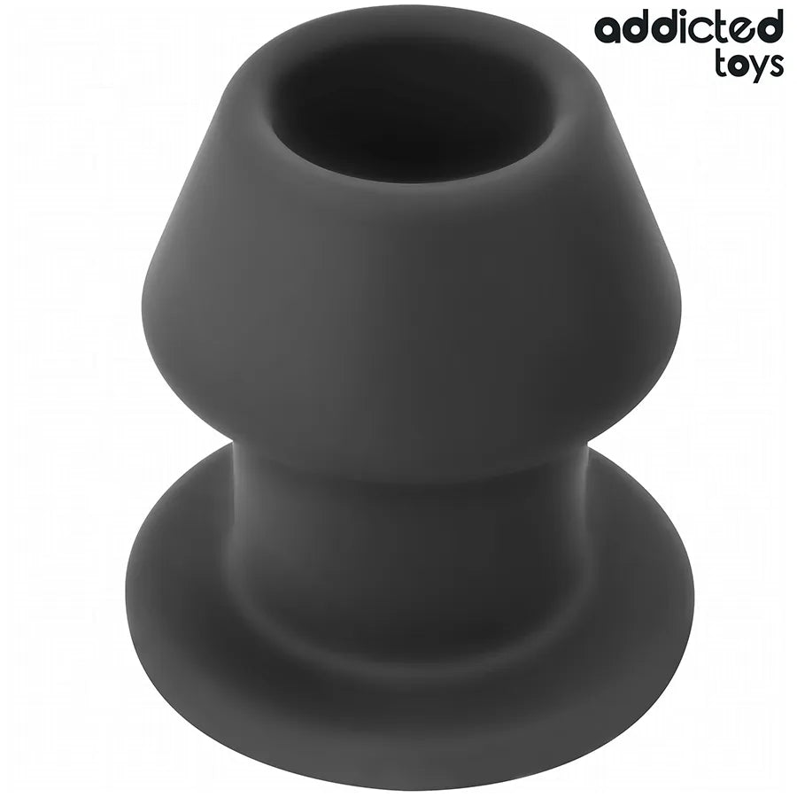 Plug anal creux noir Addicted Toys, taille M, design expansif et pénétrant, pour expérience anale intense et stimulante.