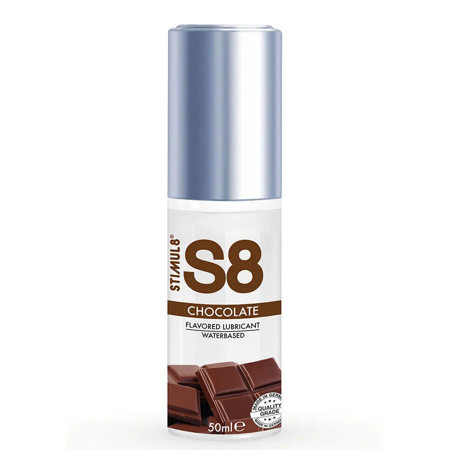lubrifiant eau aromatisé chocolat gourmand premium sans parabènes phtalates gluten hypoallergénique panthénol hydratant texture onctueuse longue durée compatible préservatifs sextoys