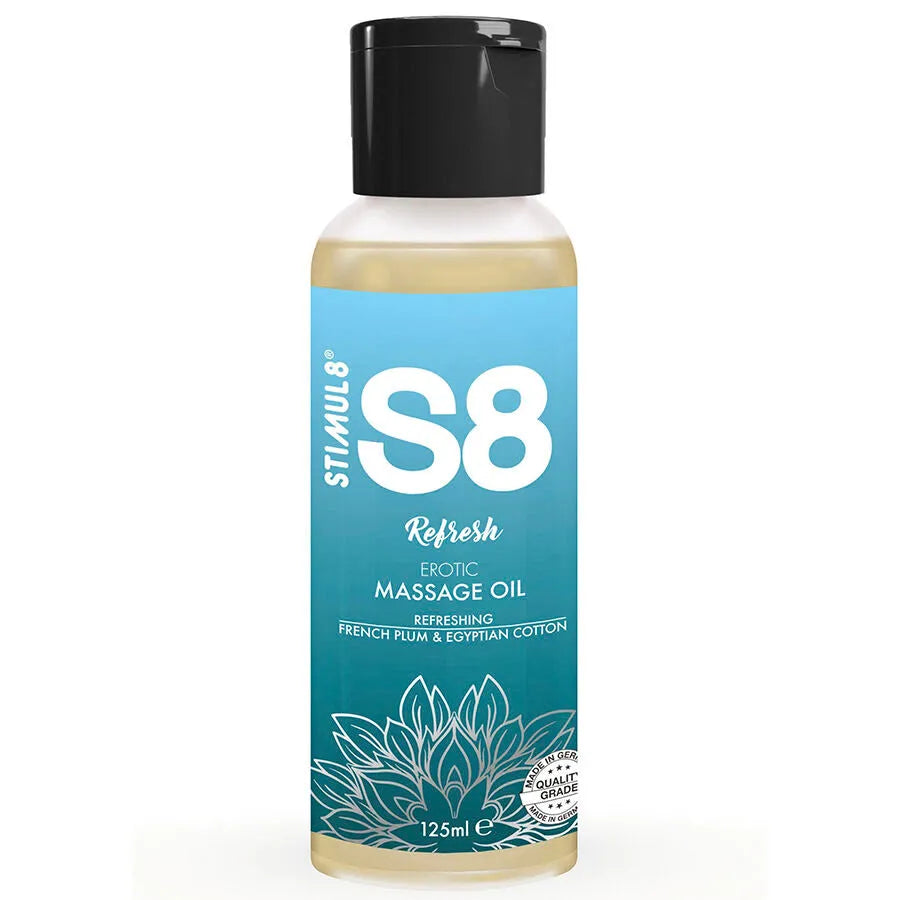 huile massage jojoba amande sésame sans paraben parfum rafraîchissant prune française coton égyptien hydratante nourrissante antioxydante hypoallergénique 125ml