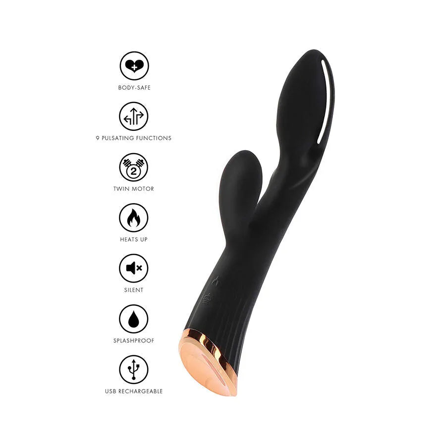 Vibrateur silicone rechargeable mode chauffage noir stimulation clitoridienne ToyJoy IVY