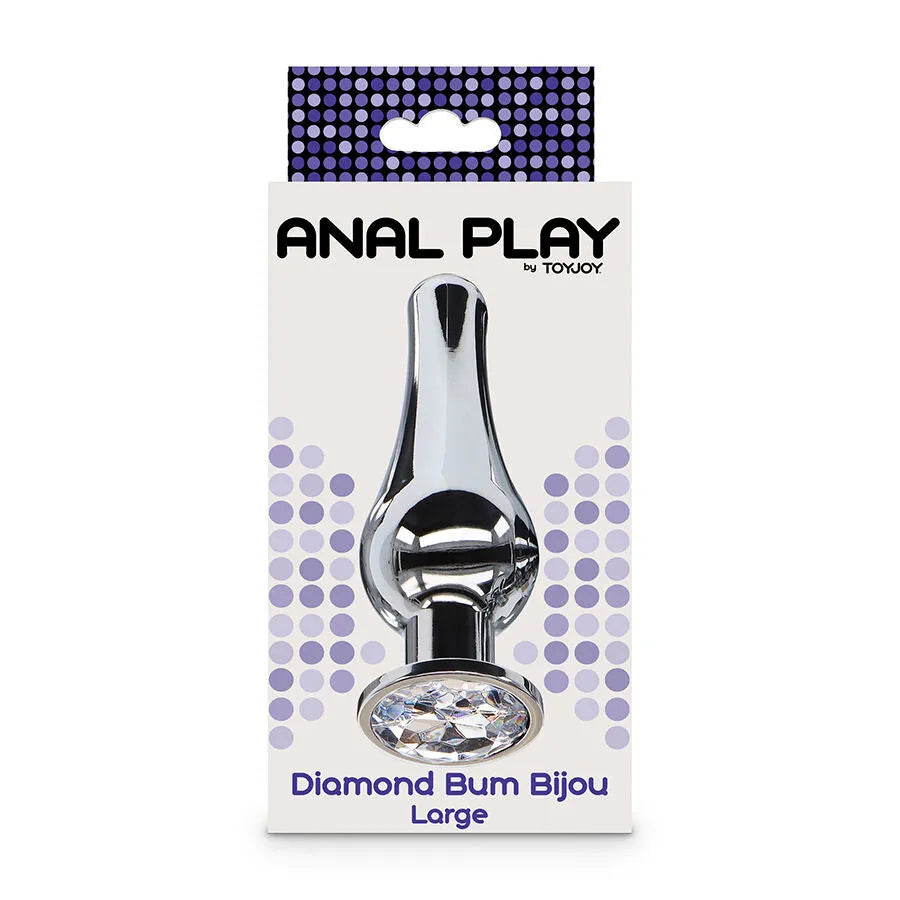 Plug anal en aluminium avec bijou argenté ToyJoy collection unisexe sécurisée