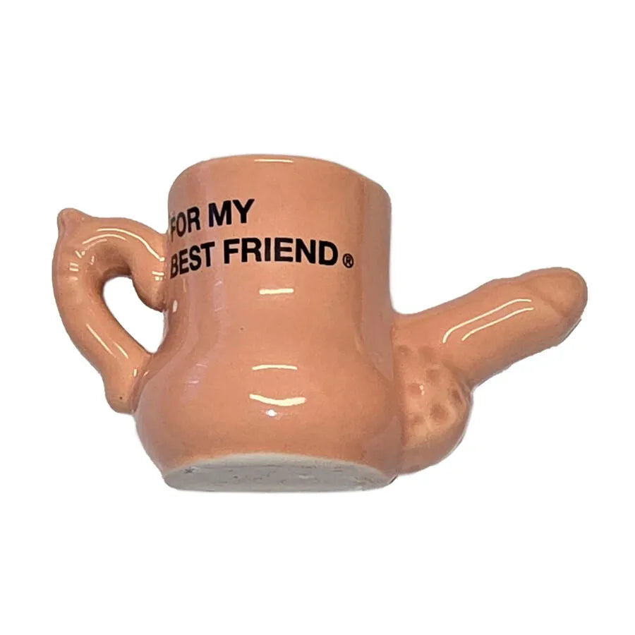 Aimant céramique humoristique forme pénis droit mini tasse décor insolite cadeau enterrement vie garçon original amusant durable