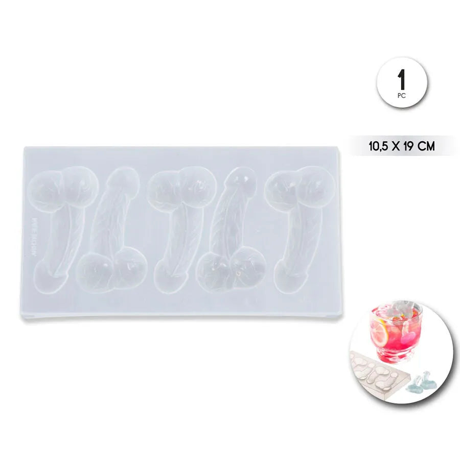 moule silicone souple réutilisable cinq cavités pénis glaçons chocolats gelées bonbons enterrement vie jeune fille soirée adultes original