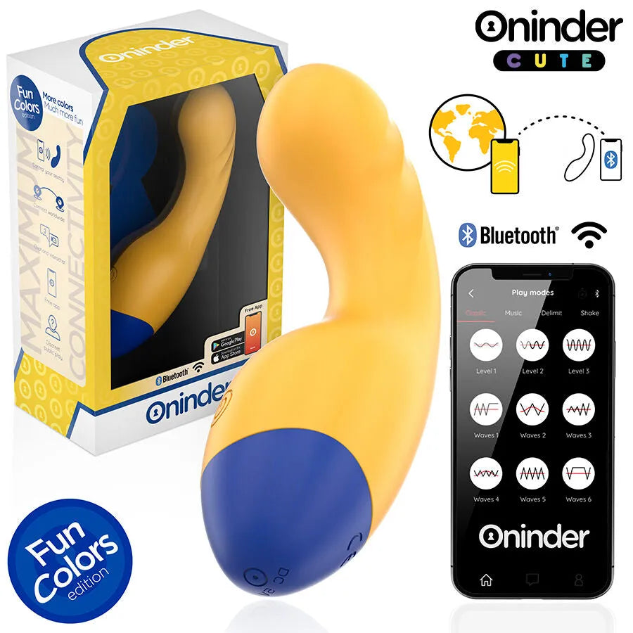 Vibromasseur ONINDER CUTE puissant compact silicone application connectivité couples étanche rechargeable