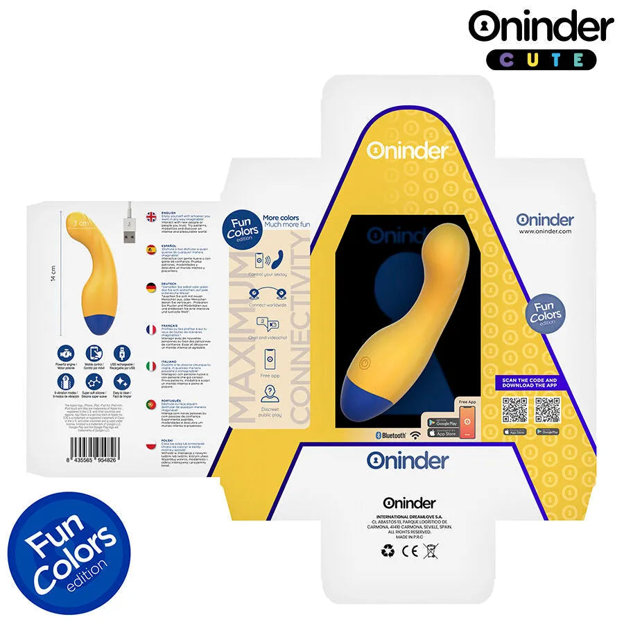 Vibromasseur ONINDER CUTE puissant compact silicone application connectivité couples étanche rechargeable