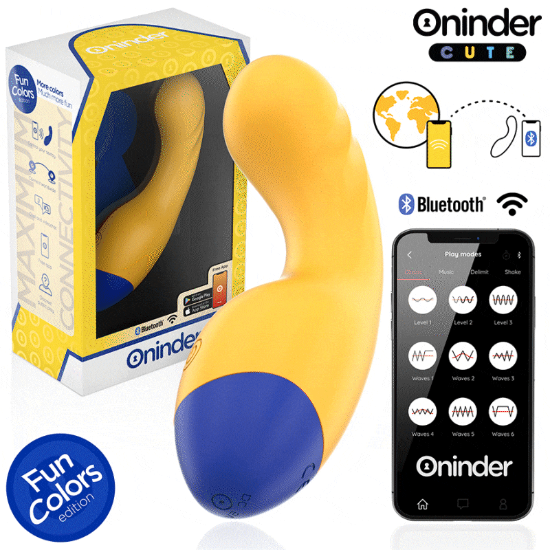 Vibromasseur ONINDER CUTE puissant compact silicone application connectivité couples étanche rechargeable
