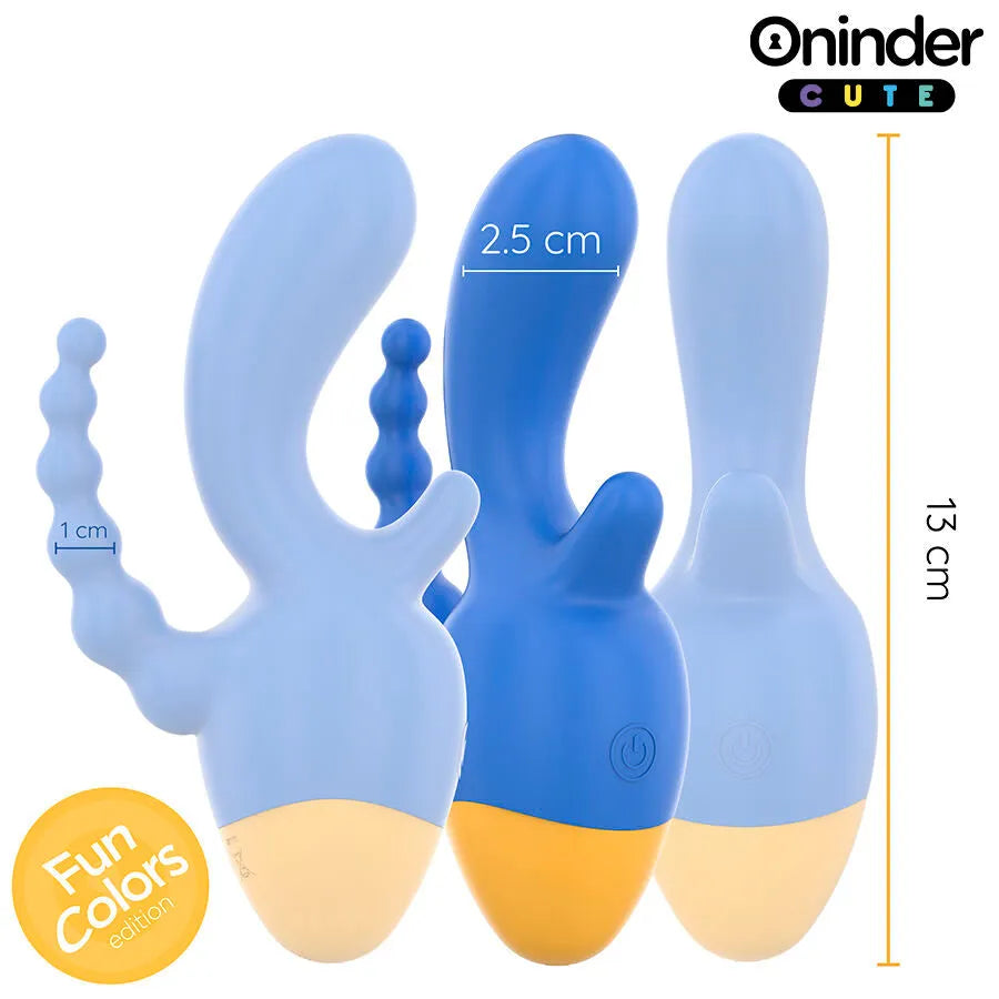 Vibromasseur triple stimulation ONINDER CUTE clitoridien anal ergonomique application Bluetooth